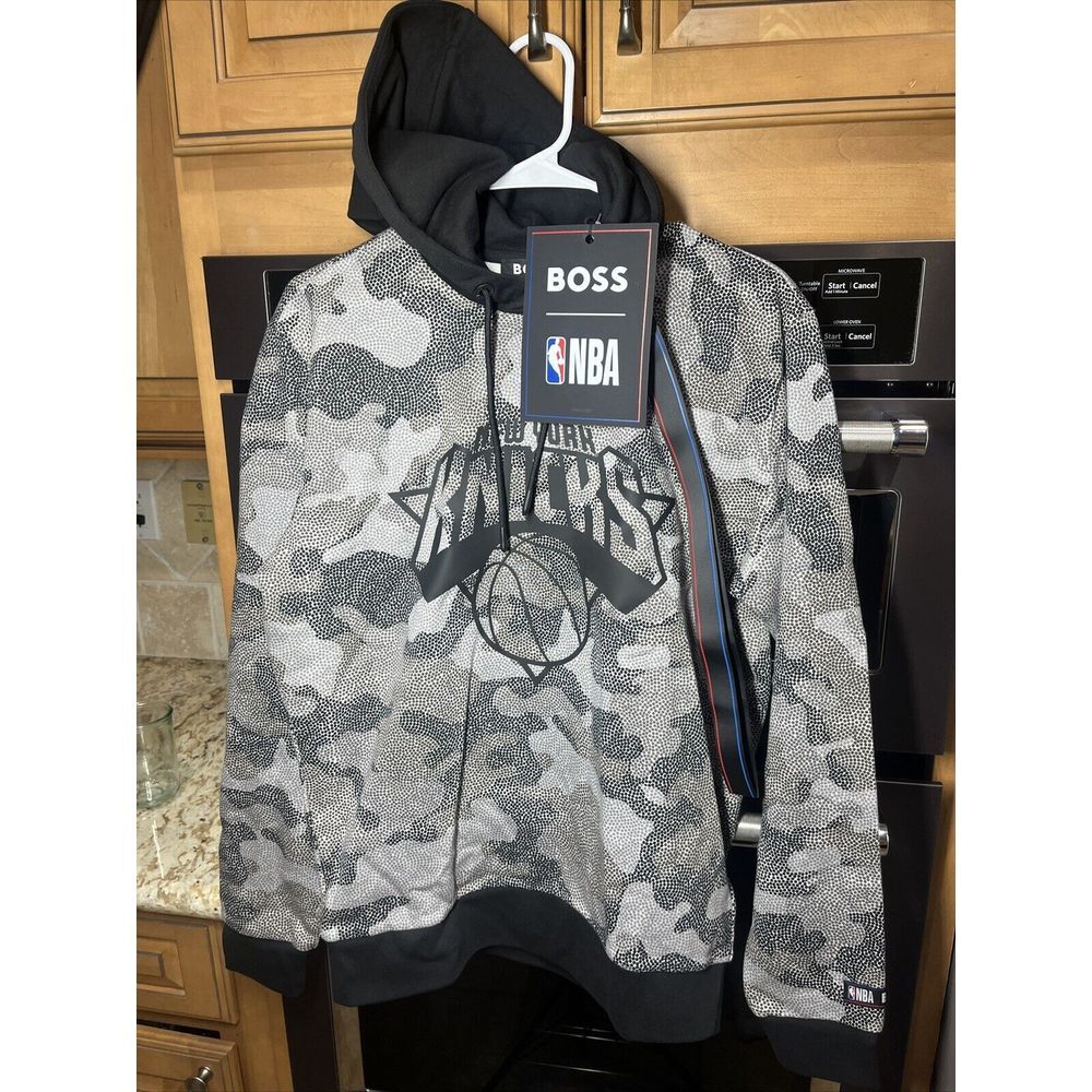 New York Knicks Hugo Boss Camo Pullover Hoodie Men Size S‎  $228 Retail